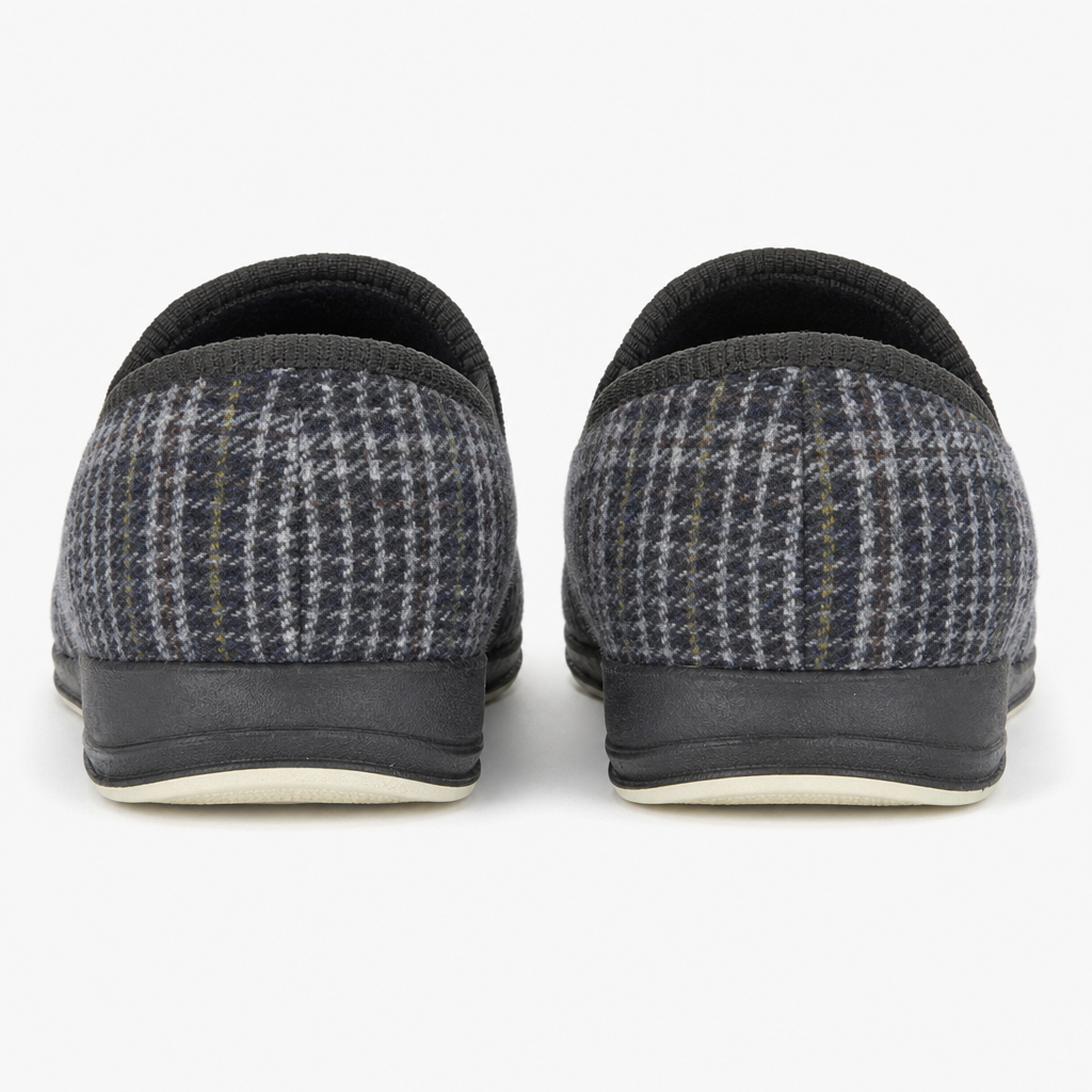 Sleepers JOSEPH Mens Full Slippers Grey Check