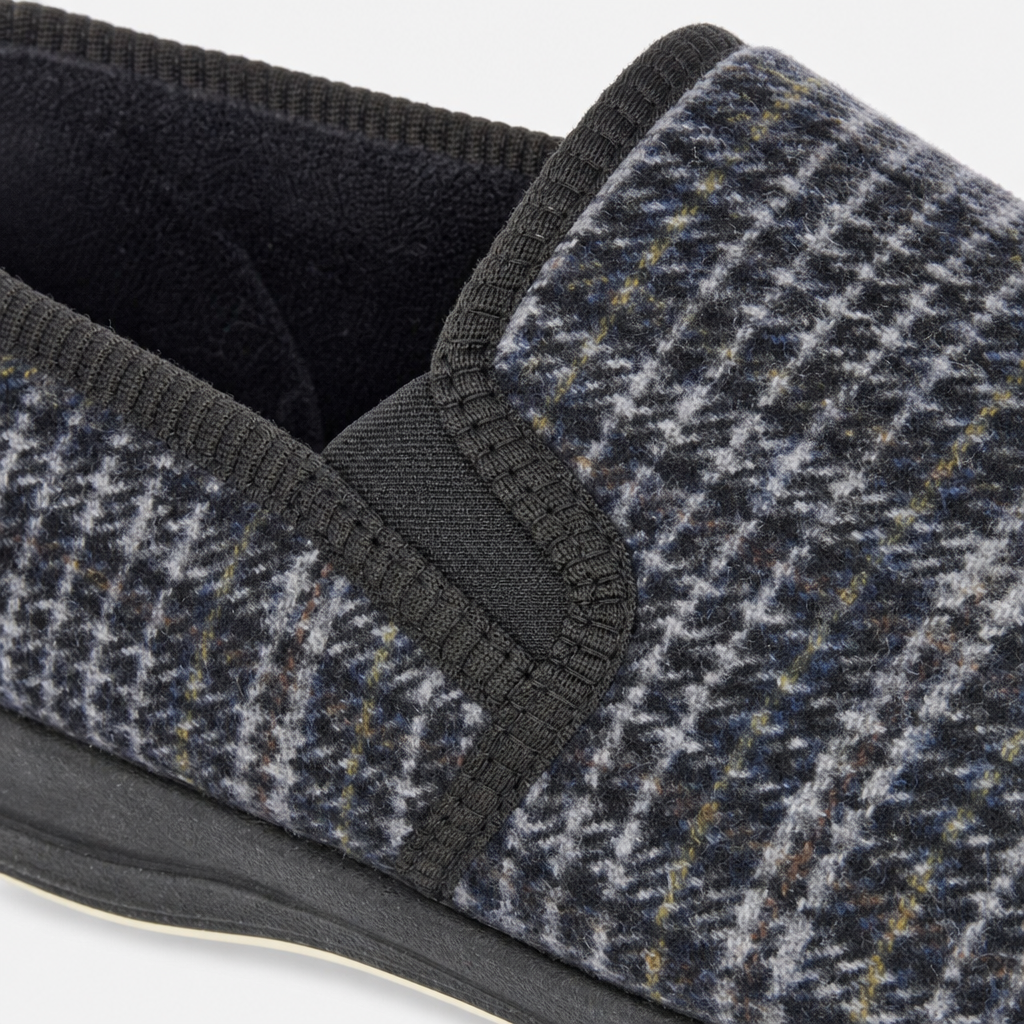 Sleepers JOSEPH Mens Full Slippers Grey Check