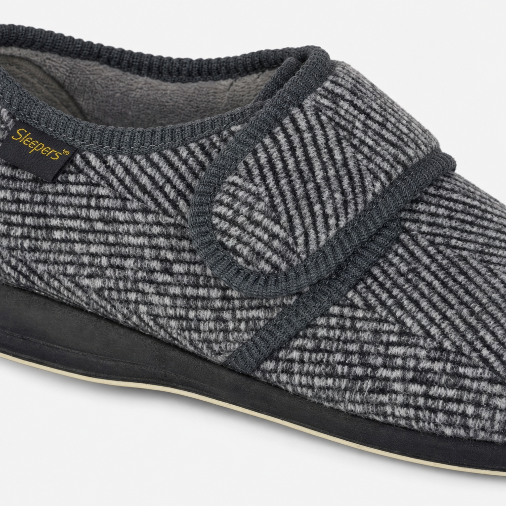 Sleepers WILLIAM Mens Touch Fasten/Velcro Grey Check