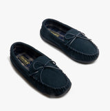 Sleepers ADIE Mens Moccasin Slippers Navy Blue