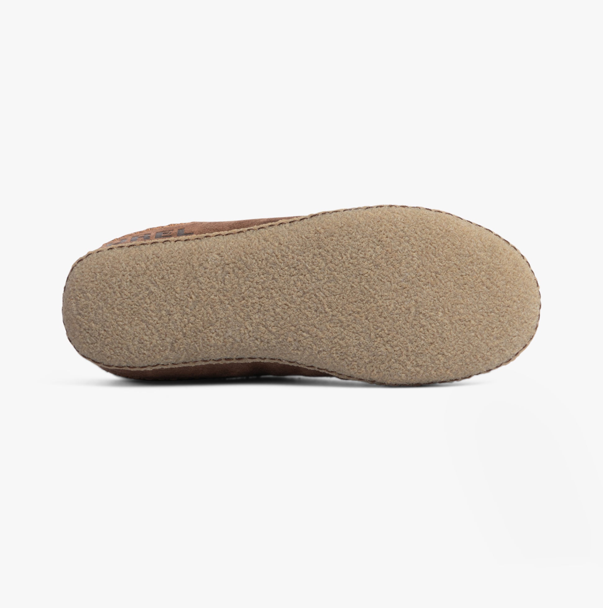 Sorel LANNER Mens Slippers Tobacco bottom view showcasing rubber sole texture and design.