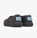 TOMS ALPARGATA MALLOW Womens Trainers Dark Grey back view showcasing faux fur lining and relaxed fit.