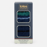 Totes Toasties SUPERSOFT TWIN PACK SLIPPER SOCKS Mens Slipper Socks Blue / Teal Mix