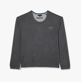 Ted Baker SUPER SOFT Long Sleeve Top Mens Dark Grey front view, showcasing the soft material and logo detail.