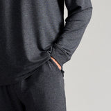 Ted Baker SUPER SOFT Long Sleeve Top Mens Dark Grey detail view showing the fabric and sleeve design.