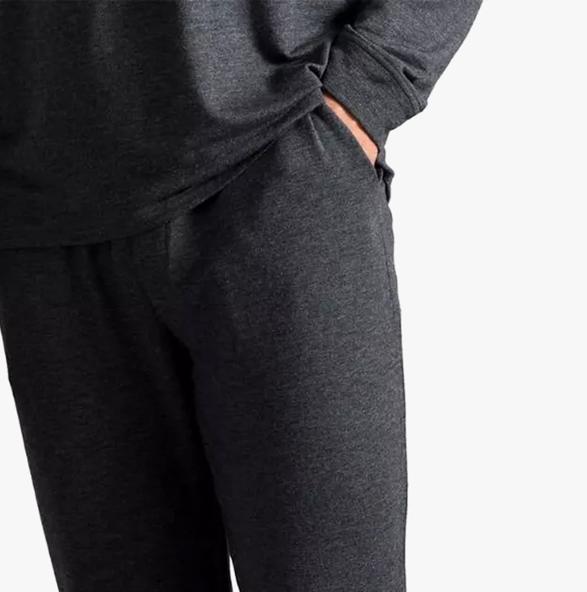 Ted Baker SUPER SOFT Joggers Mens Dark Grey detail view showing comfortable fit and drawstring waist.