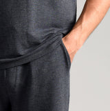 Ted Baker SUPER SOFT Shorts Mens Dark Grey detail view showcasing side pockets and fabric texture.