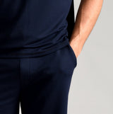 Ted Baker SUPER SOFT Shorts Mens Navy detail view showing slim fit and side pocket.