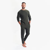Ted Baker Ted Baker WAFFLE LONG SLEEVE SHIRT & JOGGER SET Mens Loungewear Khaki