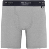 Ted Baker 3-Pack Cotton Boxer Briefs Mens Black/White/Grey front view grey boxer briefs with elasticated waistband