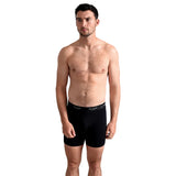 Ted Baker 3-Pack Cotton Boxer Briefs Mens Black front view on model, showcasing elasticated waistband and black color.