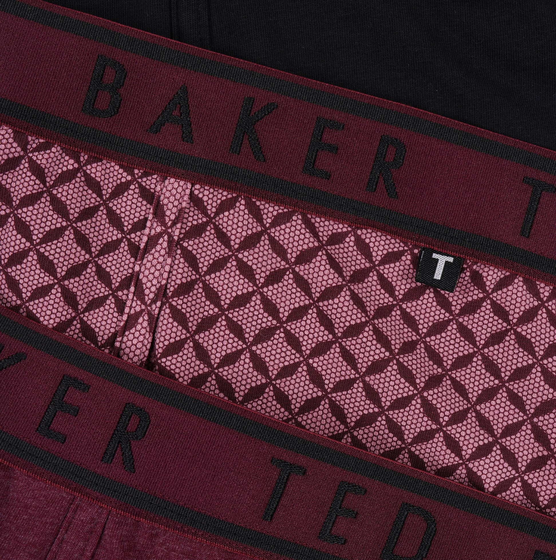 Ted Baker 3-Pack Cotton Boxer Briefs Mens Boxer Briefs Multi close-up view of waistband and fabric design