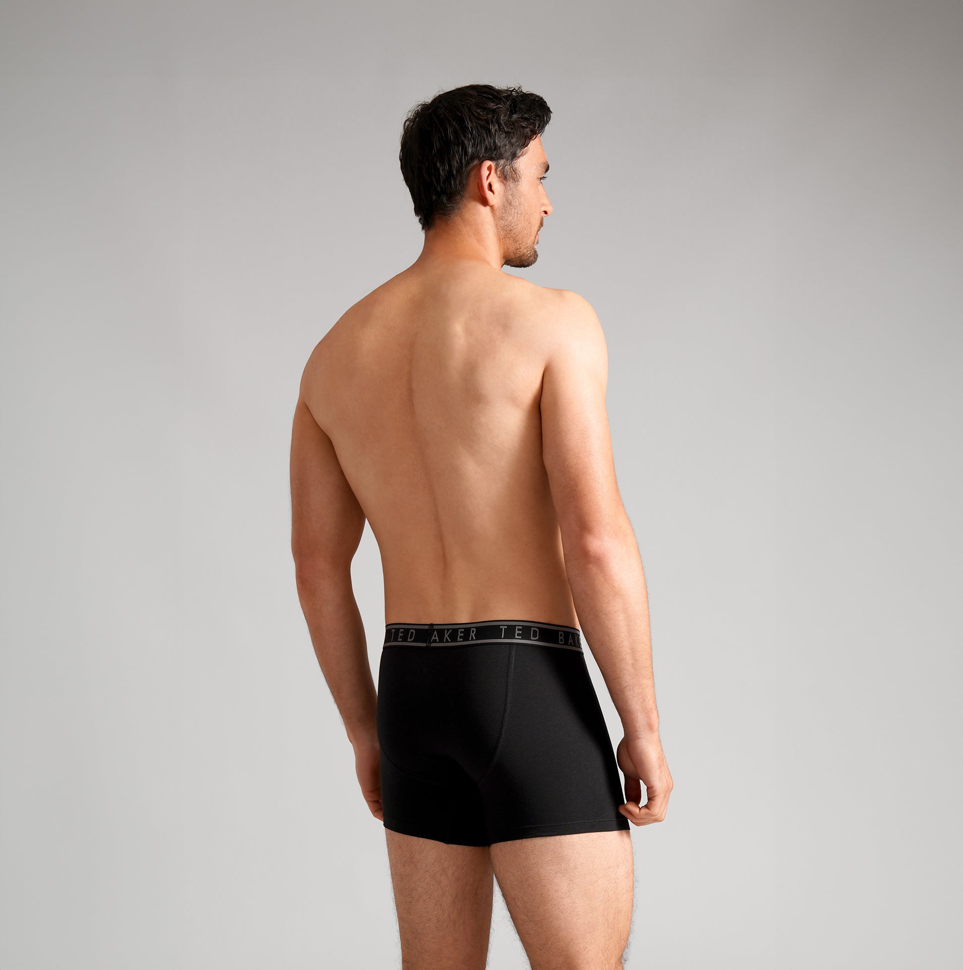 Ted Baker 3-Pack Cotton Boxer Briefs Mens Boxer Briefs Multi, back view of model wearing black boxer briefs.