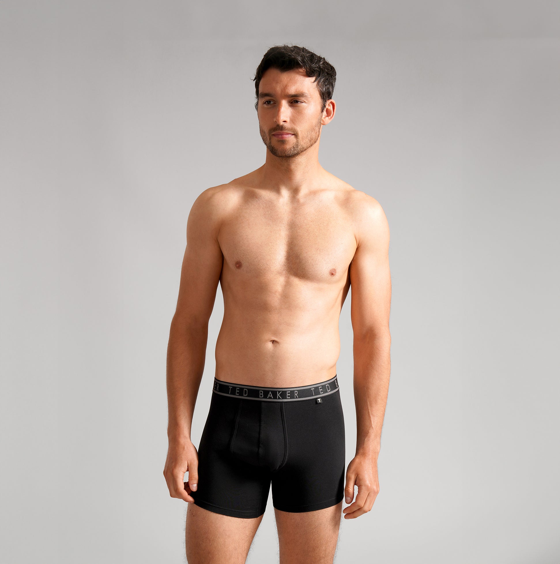 Ted Baker 3-Pack Cotton Boxer Briefs Mens Boxer Briefs Multi front view on model wearing black boxer briefs