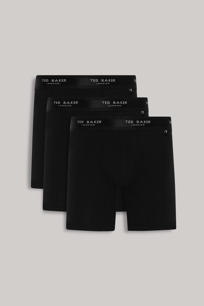 Ted Baker 3-Pack Cotton Boxer Brief Mens Boxer Briefs Black