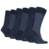 Tommy Hilfiger 6 Pack Giftbox Birdeye Mens Crew Socks Navy