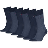 Tommy Hilfiger 6 Pack Giftbox Birdeye Mens Crew Socks Navy