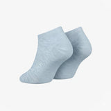 Tommy Hilfiger 2 Pack Trainer Womens Ankle Socks Light Blue side view showcasing the soft fabric and design.