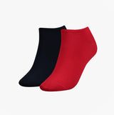 Tommy Hilfiger 2 Pack Womens Trainer Socks Red/Navy