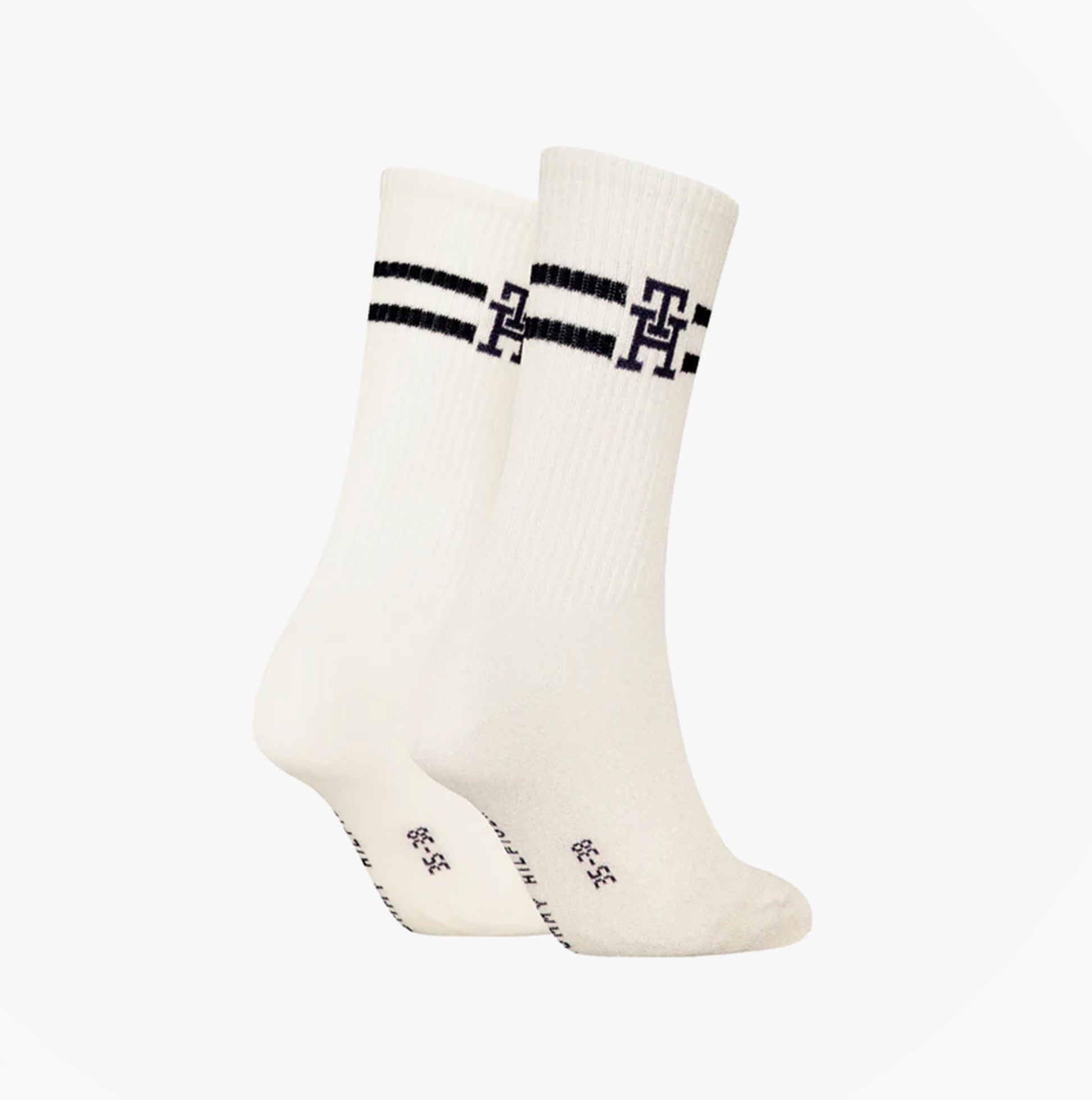 Tommy Hilfiger 2 Pack Trainer Womens Crew Socks White