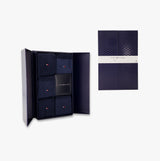 Tommy Hilfiger 5 Pack Giftbox Herringbone Mens Socks Navy in an elegant gift box presentation, showcasing navy socks.