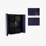 Tommy Hilfiger 5 Pack Giftbox Herringbone Mens Socks Black, view of open gift box displaying all five socks with brand logo.