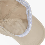 Top view of Tommy Hilfiger Flag Baseball Cap Sandalwood showcasing the interior design and striped lining.
