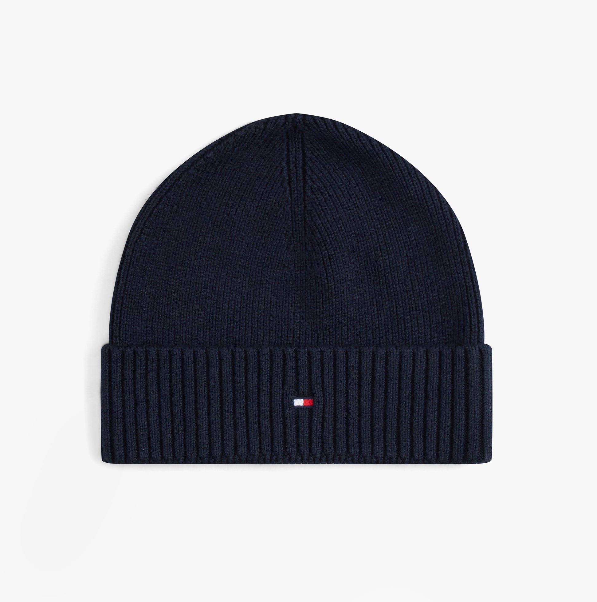 Tommy Hilfiger AM0AM13807 TH FLAG BEANIE & SCA Mens Beanie Space Bluee top view of the beanie hat