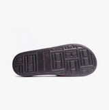 Tommy Hilfiger FLAG Mens Poolside Logo Sliders Desert Black bottom view, showcasing rubber sole design.