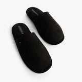 Tommy Hilfiger CORE HILFIGER FLAG H Mens Mule Slippers Black top view of slip-on mules with soft textile upper