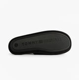 Tommy Hilfiger CORE HILFIGER FLAG H Mens Mule Slippers Black sole view with logo.