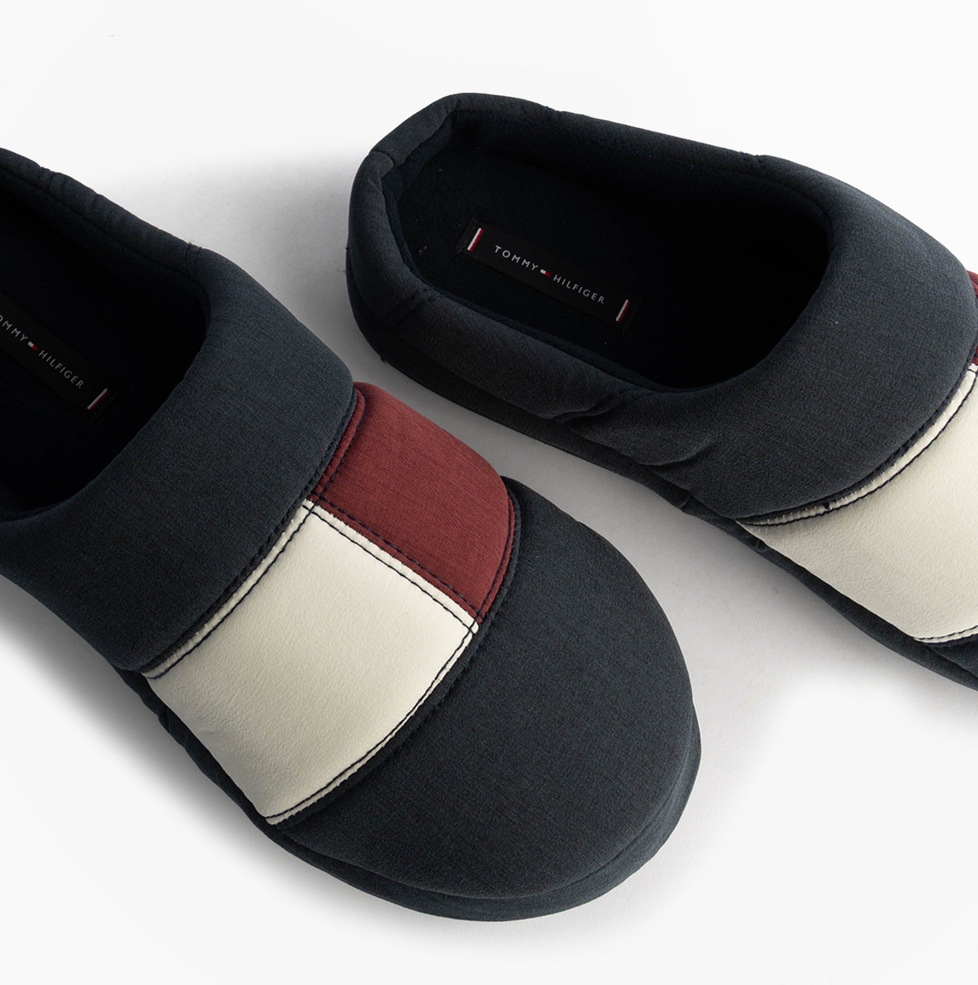 Tommy Hilfiger HILFIGER FLAG HOUSE Mens House Slippers Desert Sky top view showing slip-on mules with textile upper.