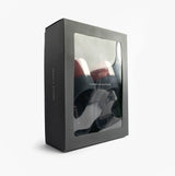 Tommy Hilfiger HILFIGER FLAG HOUSE Mens House Slippers Desert Sky in a gift box, side view showing packaging.