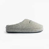 Tommy Hilfiger HILFIGER FELT HOUSE Mens House Slippers Universal Grey side view of grey mules with slip-on design