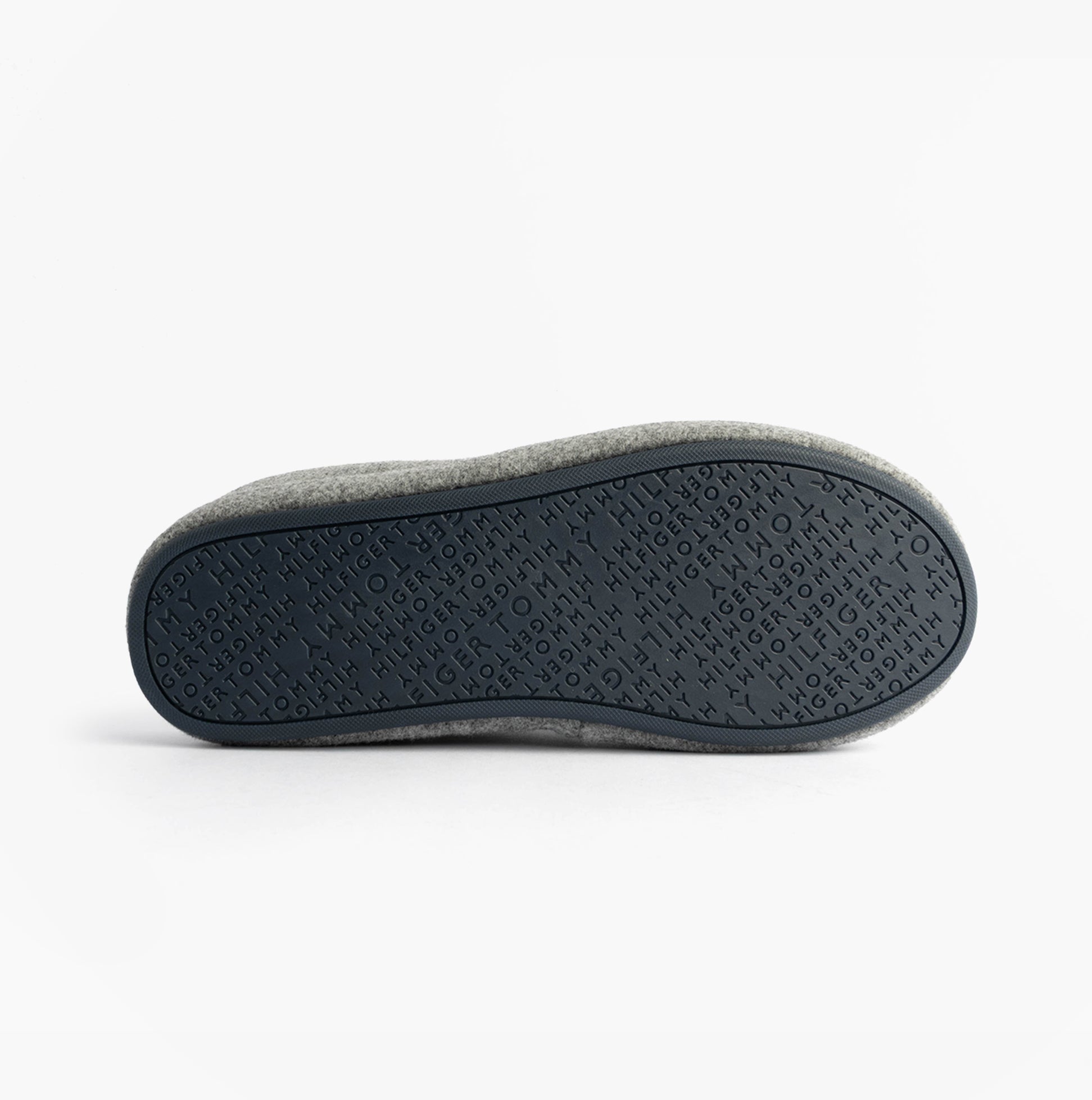 Tommy Hilfiger HILFIGER FELT HOUSE Mens House Slippers Universal Grey bottom view sole detail.