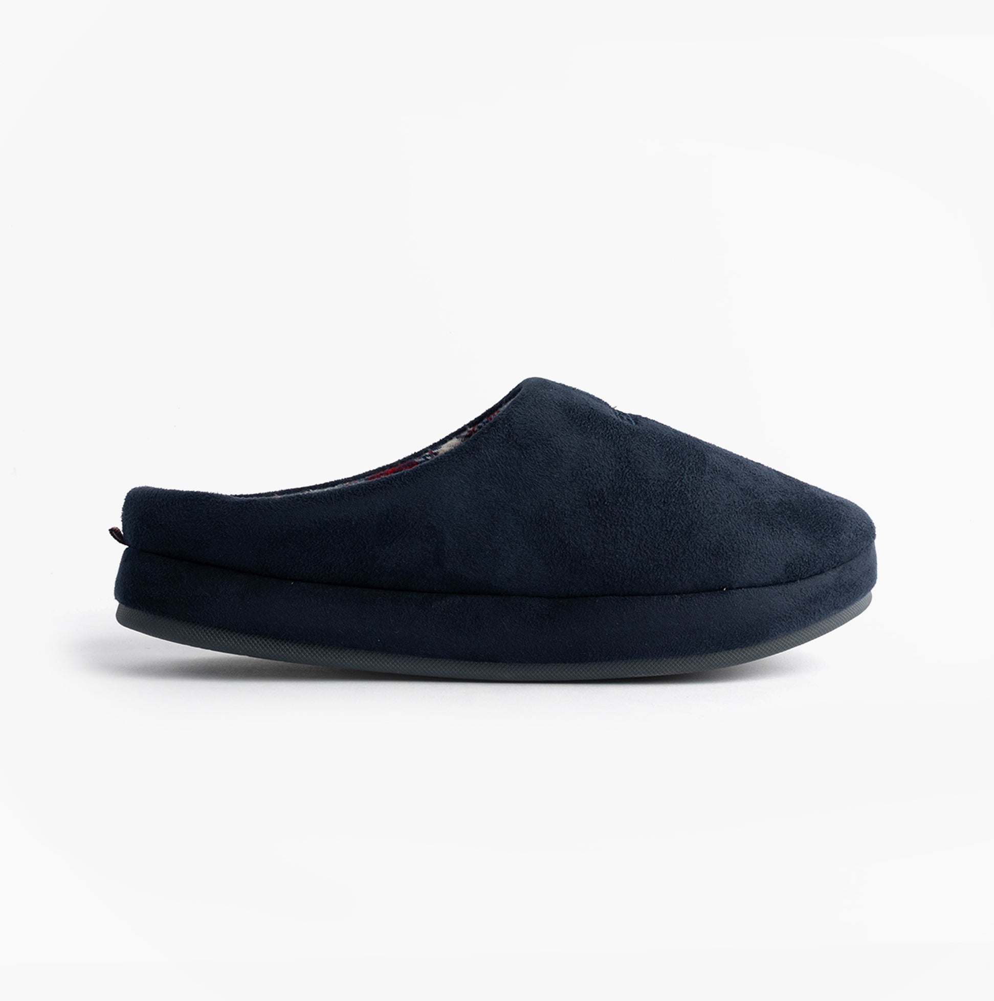 Tommy Hilfiger HILFIGER M SDE CHECK Mens House Slippers Desert Sky side view, lightweight slip-on mules in blue