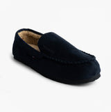 Tommy Hilfiger HILFIGER M SDE DRIVE Mens Mocassin Slippers Desert Sky side view with soft interior and lightweight sole.