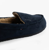 Tommy Hilfiger HILFIGER M SDE DRIVE Mens Mocassin Slippers Desert Sky side view showing textile upper and soft lining.