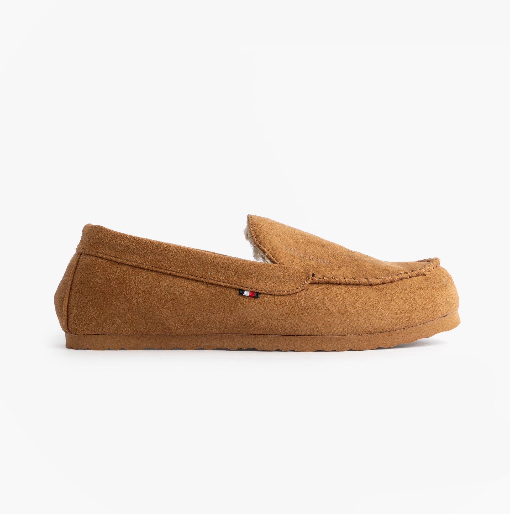 Tommy Hilfiger HILFIGER M SDE DRIVE Mens Mocassin Slippers Desert Khaki side view of slipper