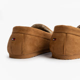 Tommy Hilfiger HILFIGER M SDE DRIVE Mens Mocassin Slippers Desert Khaki back view showing soft suede material and logo.