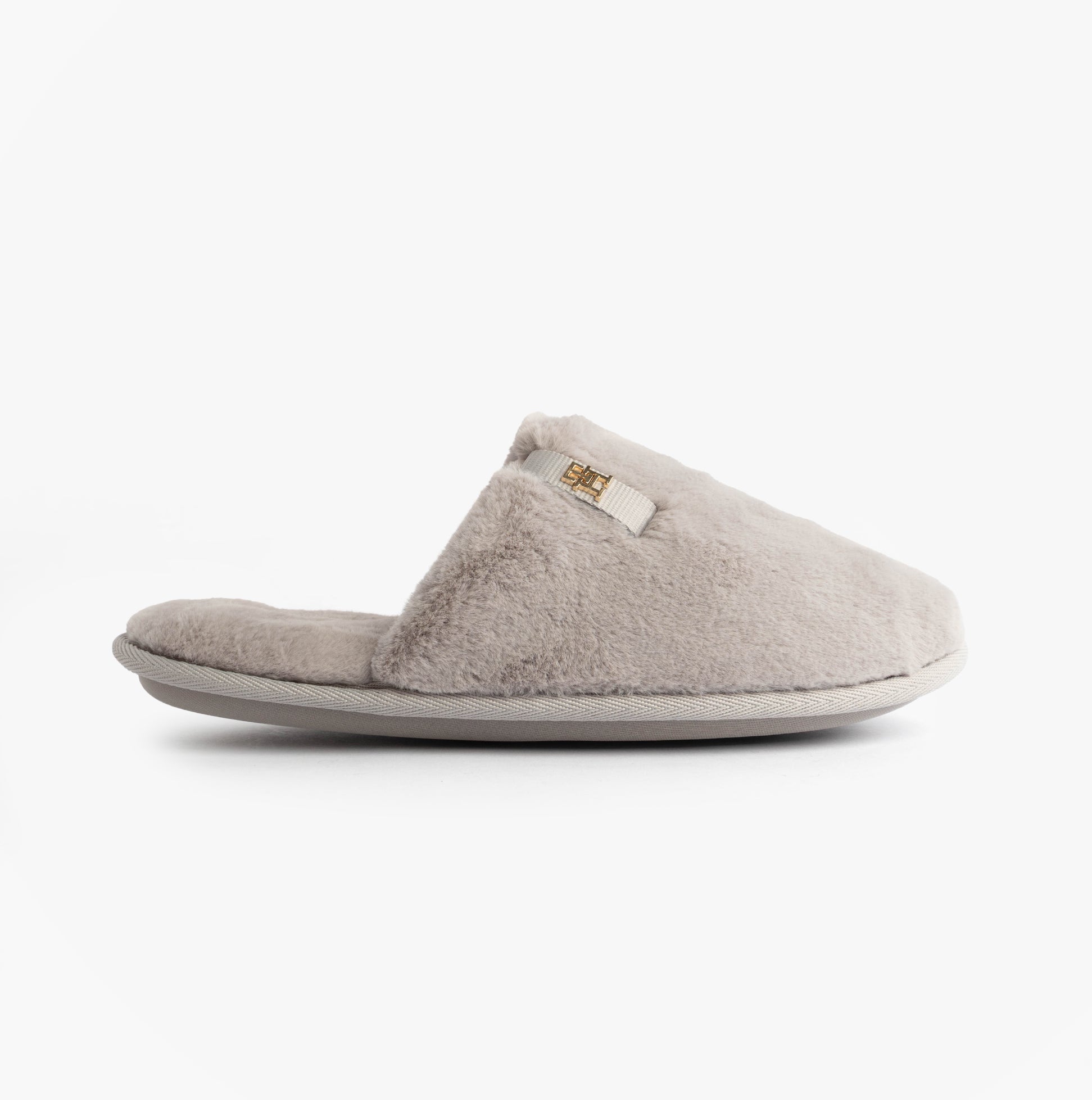 Tommy Hilfiger TH FAUX FUR HOUSE SH Womens Slippers Lilac Dusk side view showing plush faux fur material