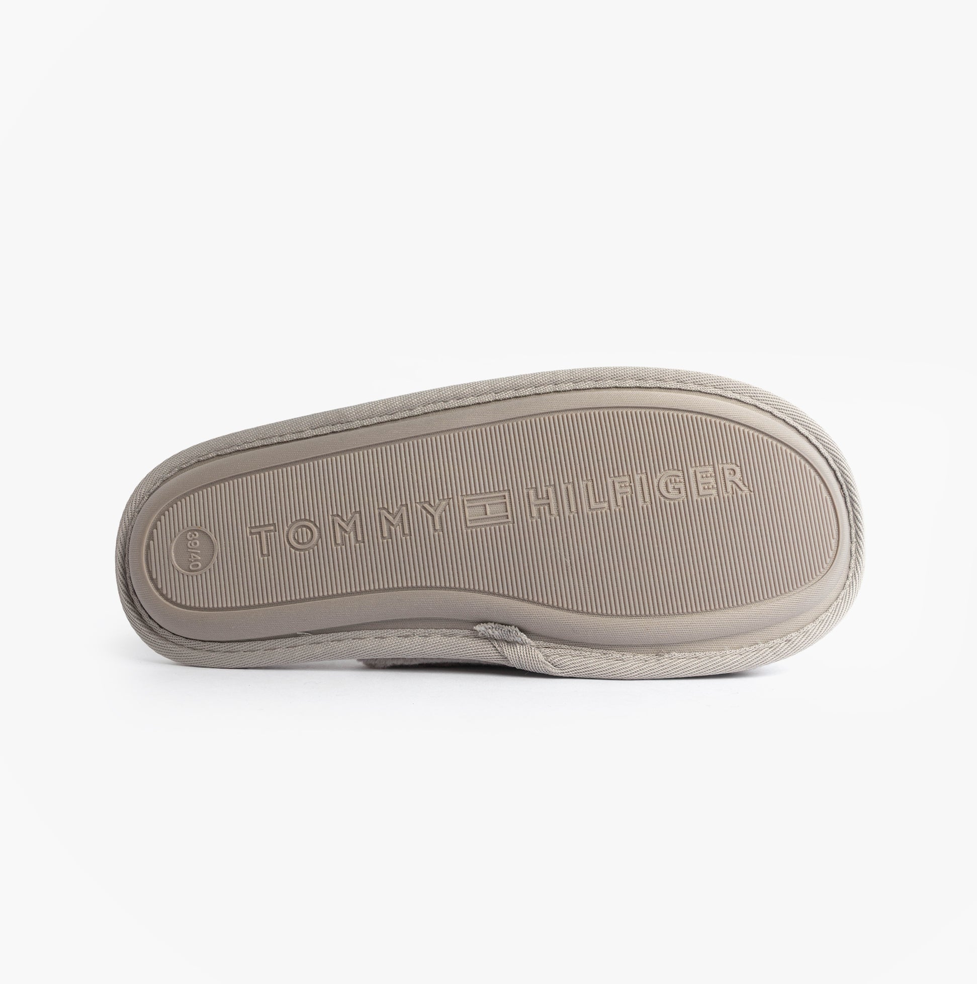 Tommy Hilfiger TH FAUX FUR HOUSE SH Womens Slippers Lilac Dusk bottom view with brand logo and textured sole.