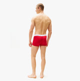 Tommy Hilfiger 3 Pack Trunk Mens Trunks Desert Sky/White/Primary Red back view of red trunks on model.