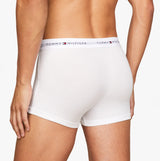 Tommy Hilfiger Mens 3 Pack Logo Waistband Trunks Multi back view with logo waistband in white, showcasing fit and design.