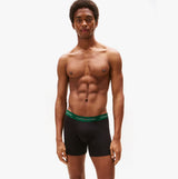 Tommy Hilfiger BOXER BRIEF 3 Pack Mens Cotton Stretch Black front view on model showcasing comfort and fit.