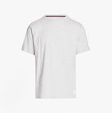 Tommy Hilfiger TEE LOGO Mens Light Grey Ht front view featuring crew neck and logo tape on shoulders.