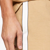 Tommy Hilfiger HWK SHORTS Mens Classic Khaki detail view featuring drawstring waist and logo side trim.