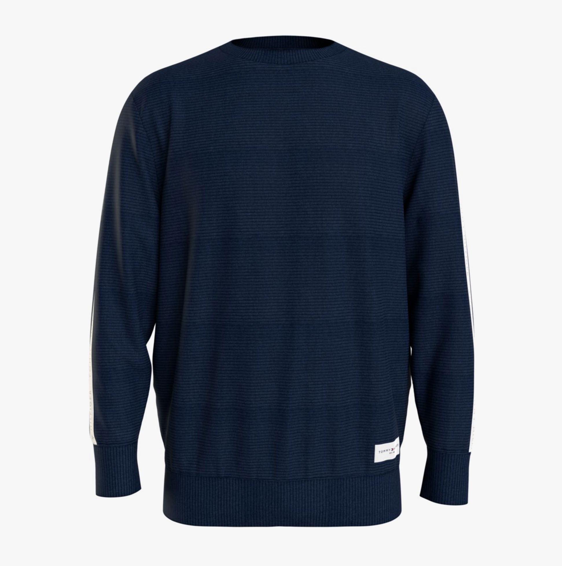 Tommy Hilfiger HWK TRACK TOP Mens Track Top Desert Sky back view, navy blue color, long sleeve, casual style.