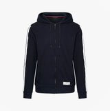 Tommy Hilfiger HWK FZ HOODIE Mens Hoodie Desert Sky front view, featuring a zip-up design and side stripes.