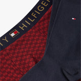 Tommy Hilfiger TRUNK PRINT & SOCK SET GOLD Mens Multicoloured detail view of trunk and sock fabric pattern.
